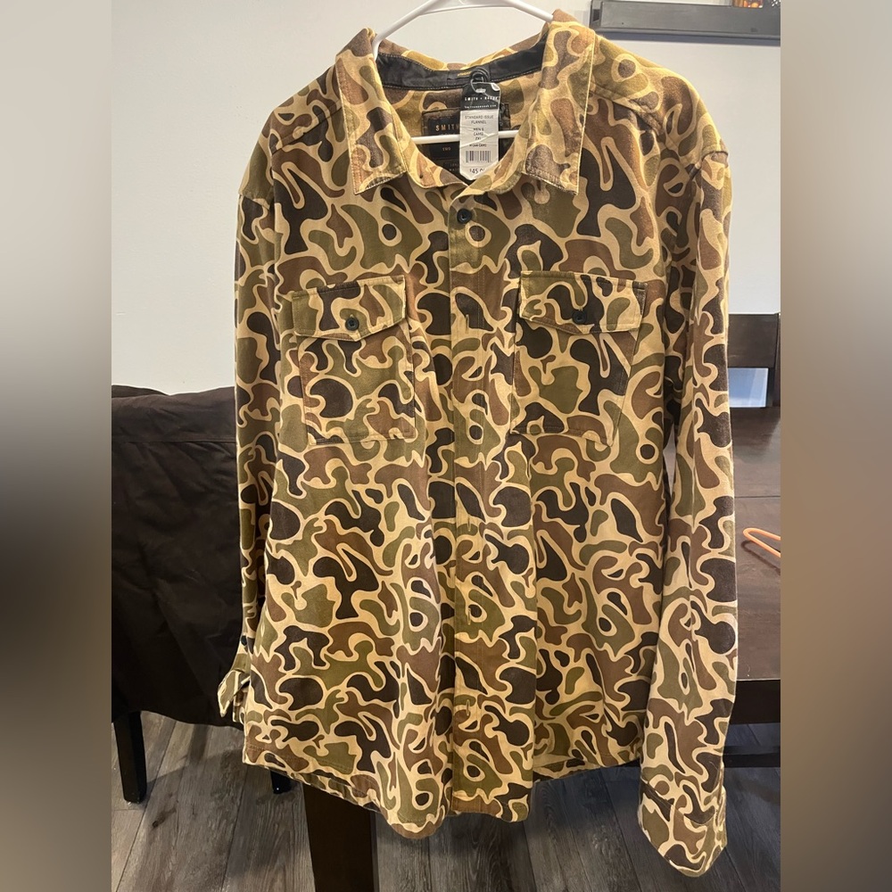 Smith + rogue Camouflage thick shirt jacket dual pockets brush duck camo
